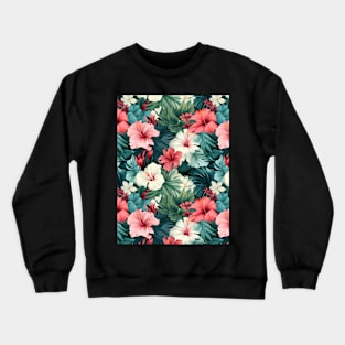 #6 Floral Pattern. Hibiscus Flower Pattern. Crewneck Sweatshirt